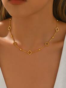 Beaded Four-leaf Clover Necklace