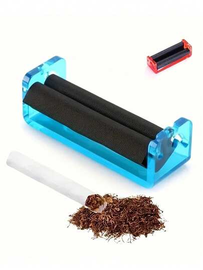 1 st, cigarettmaskin, manuell cigarettrullningsmaskin, cigarettrullningsmaskin, cigarettrulle för 2,8 tum 3,1 tum 4,3 tum rullpapper, handhållen plastrullningsmaskin, rullpappersmaskin, röktillbehör - slumpmässig färg, skolmaterial