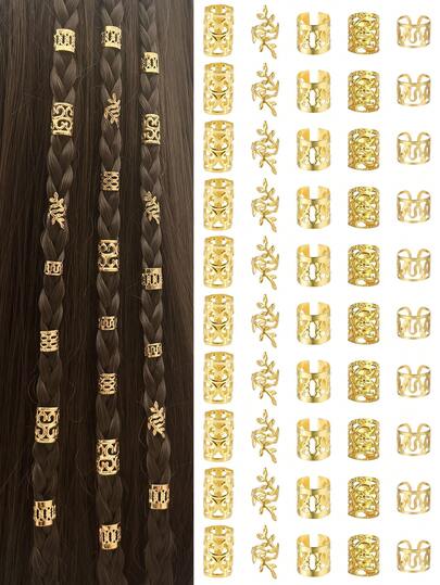 50 piezas Scrunchies de pelo dorados, accesorios de pelo únicos para fiestas callejeras de hip-hop, pasadores de pelo para Halloween