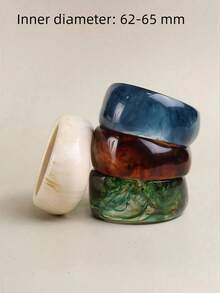 1-3 chiếc vòng tay nhựa kiểu retro bản rộng, phóng đại, họa tiết hình elip, nhuộm tie-dye dành cho nữ, phù hợp cho mặc hàng ngày, dạo phố, hẹn hò, kỳ nghỉ, tiệc tùng, phong cách Boho (Vui lòng kiểm tra kích thước cẩn thận trước khi đặt hàng, đường kính vòng tay 62-65mm, không chấp nhận đổi trả nếu chọn sai kích thước) - Nhiều màu - Xem 4