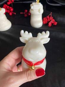 Christmas Elk Deer Silicone Candle Molds, Cute Reindeer Soap Mold, DIY Xmas Theme Resin Mould For Home Party Decoration, Christmas Eve Party Decoration And Holiday Gift