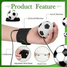 Durable Elastic Sports Ball With Wrist Strap, Includes Basketball, Soccer Ball, Baseball And Tennis Ball, No Power Required, No Feather Design, Suitable For Ages 14+, Best Outdoor Recreation And Exercise Choice, Perfect Gift For Sports Enthusiasts! - Multicolor - View 5