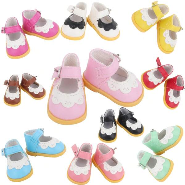 5cm Zapatos de muñeca lindos, en forma de pétalo, escala 1/6 para muñecas princesa mini articuladas de 30cm, adecuados para muñecas American Girl de 14 pulgadas y muñecas EXO, juguetes de regalo. Disponible en 10 colores.