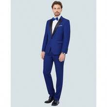 Men's 2 Piece Suit One Button Slim Fit Formal Wedding Prom Tuxedo Suits Blazer Pants With Bow Tie Set