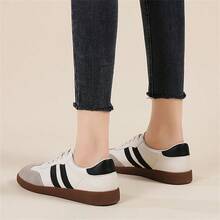 Women's Retro German Trainers Sneakers | Vintage Casual Trainers With Suede Toe | Comfortable Everyday Walking Shoes