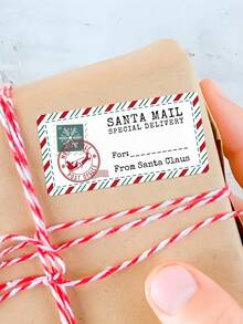 12/24/48 Piezas de Etiquetas de Regalo de Santa Claus, Etiquetas Navideñas para Envíos desde el Polo Norte, Pegatinas para Envoltura de Regalos Sorpresa, Fiestas Navideñas y Obsequios - Multicolor - Ver 6