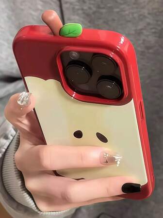 3D Apple Core Design Phone Case Compatible With IPhone 16, IPhone 15 Pro Max, IPhone 14 Pro, IPhone 13, IPhone 12, IPhone 11, IPhone XS Max, IPhone XR, Stylish And Protective Silicone Cover