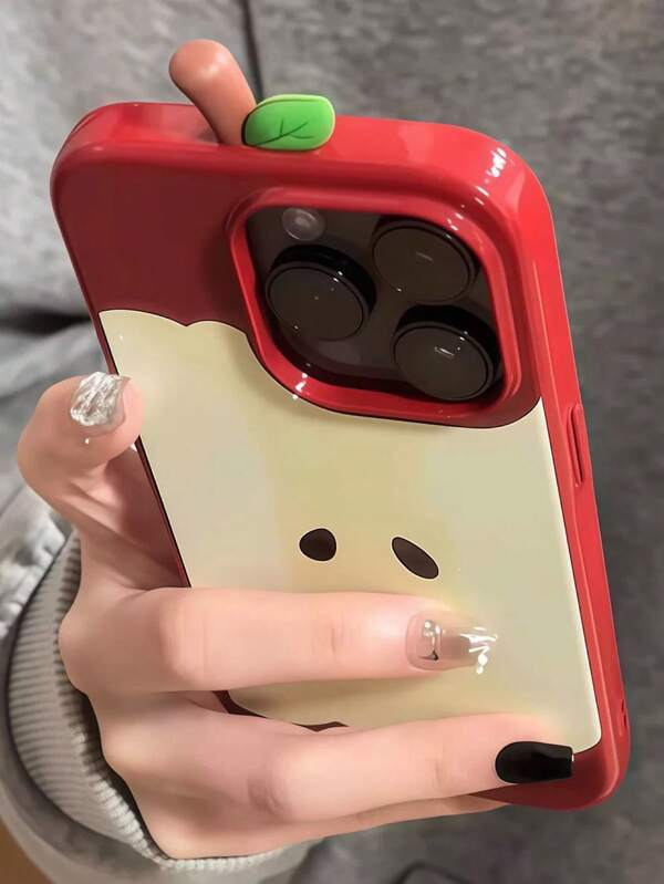 3D Apple Core Design Phone Case Compatible With IPhone 16, IPhone 15 Pro Max, IPhone 14 Pro, IPhone 13, IPhone 12, IPhone 11, IPhone XS Max, IPhone XR, Stylish And Protective Silicone Cover