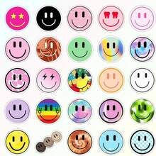 50pcs New Cute Smiling Face Stickers, Minimalist Sticker Decals For Luggage, Guitar, Skateboard