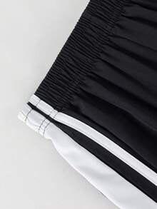 1pc Teen Boys Boys' Fashion Solid Color Patchwork Straight Leg Loose Casual Pants, Suitable For Outdoor Sports, Casual, Home, Campus Style