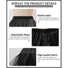 A-Line Hoopless Petticoat Crinoline 4 Layers Underskirt Slips For Wedding Dress Plus Size-829450 - Đen-xl - Xem 4