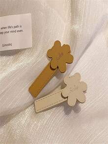 4pcs/A Set Of Milk And Coffee Colored Fashionable Hair Clips For Women, With Cute Side Clips And Alligator Hair Clips. The Notch Clip Is Suitable For Holiday Gifts For Girlfriends, Family, And Teachers, Claw Clips, Hair Claws, Hair Slide, Hair Barrettes