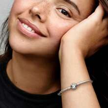 PANDORA 潘朵拉 銀色圓夢手鐲925銀DIY手鍊情侶基礎手鍊925銀手鍊女友禮物生日禮物聖誕禮物母親節禮物開學禮物590713 - 銀色 - 查看 2