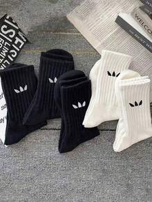 40pcs/30pcs/24pcs Unisex Comfortable Sports Socks, Men's Long Socks For Sports And Training, Women's Long Socks For Casual And Business Wear, Antibacterial, Soft, Black And White, Odor-Resistant, Moisture-Wicking, Lightweight And Comfortable, Suitable For Autumn/Winter, 20pcs/10pcs/8pcs/6pcs/4pcs/2pcs Set, Autumn