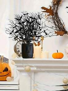 MEHELANY 22Pcs Artificial Plant Halloween Dead Branche 3D Bats Wall Decals Stickers Decor, Lifelike False Branches DIY Tree Branches For Halloween Props For Spooky Table & Haunted House, Dinner Party Decor, Witchcraft Theme, Horror Home Decor, Gothic Party Supplies,Haunted House Lighting, Ghost, Xmas Decor, Autumn, DIY Door Wreath Decor Halloween Decor Room Decor