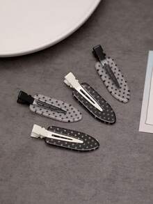 1pc/2pcs Seamless Acetate Fiber Hair Clips, Black & White, Acrylic Crocodile Skin Hair Clips, Cute Bangs Hair Accessories, Claw Clips, Hair Claws, Clips For Hair, Hair Slide, Hair Barrettes