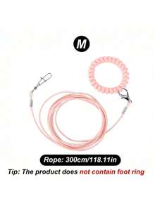 1pc Elastic Bird Leash, Parrot Flying Rope, Release Rope, Extension Leash With Wrist Strap, Lightweight & Non-Harmful, Pet Parrot Flying Combo Set (Excluding Leg Ring)