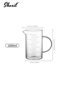 shoxil 1pc High Borosilicate Glass Coffee Cup Measuring Cup Glass With Handle Graduated Cup Coffee Milk Juice Measuring Cup Transparent Glass - Coffee Measuring Cup - View 12