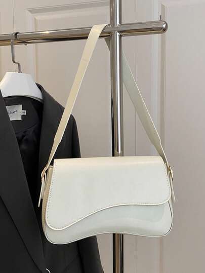 Sac bandoulière décontracté en PU de couleur unie et porte-monnaie pour femmes. Petit portefeuille, portefeuille, porte-monnaie pour l'automne