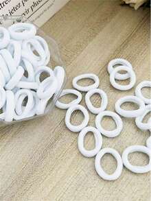 50Pcs White Seamless Headband Without Damaging Hair, Fashionable, Personalized, Casual, Versatile, Suitable For Daily Commuting, Exercise, Yoga, Home Life, Small Gift, Autumn Outfits, Ponytail Holders, Hair Elastics, Hair Rubber Bands, Bathroom Makeup, Hair Rope