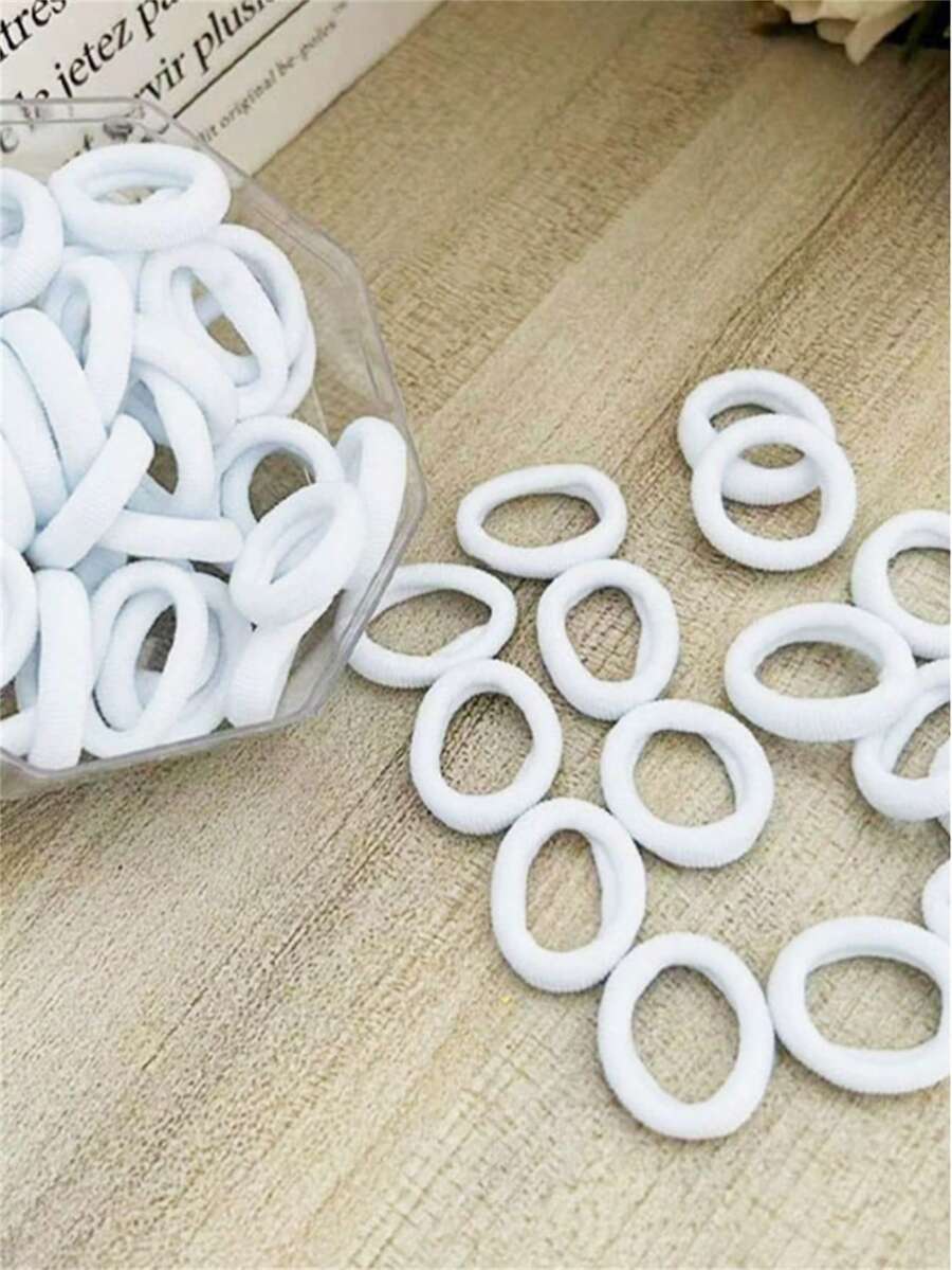 50Pcs White Seamless Headband Without Damaging Hair, Fashionable, Personalized, Casual, Versatile, Suitable For Daily Commuting, Exercise, Yoga, Home Life, Small Gift, Autumn Outfits, Ponytail Holders, Hair Elastics, Hair Rubber Bands, Bathroom Makeup, Hair Rope