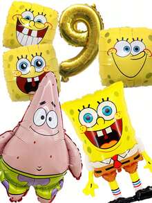 SPONGEBOB Spongebob SquarePants Themed Party! 0-9 Birthday Numbers, Customize Your Exclusive Birthday Or Anniversary, Decoration, Christmas, Valentine's Day, Carnival, Easter And Other Theme Festival On-Site Decoration Home Decor Christmas Decorations Room Decor