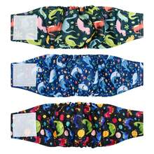3PCS Male Dog Belly Band Wraps High Absorbency Male Dog Diapers Washable Belly Band For Male Dogs Incontinence And Puppy Training - Multicolor - View 3