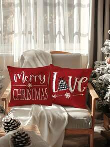 4 piezas/1 pieza Funda de almohada decorativa navideña - Patrón de muñeco de nieve y reno con letras "Que Nieve" y "Feliz Navidad", 45x45 cm | Cierre con cremallera | Material de poliéster | Para sala de estar, habitación, sofá y dormitorio (Relleno no incluido) Excelente para decoraciones navideñas, fiestas de Navidad, decoración del hogar, decoración de habitación de invierno