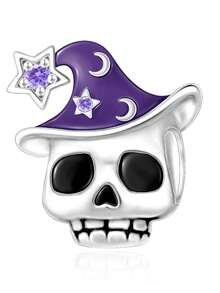 1pc Fashionable & Charming Halloween Series Skeleton, Ghost, Mummy, Witch, Drink Bottle Beaded DIY Halloween Bracelet Necklace Gift