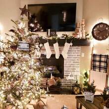 2025 New Cross-Border Knitted Christmas Socks, Christmas Tree Ornament Decorative Socks, Candy Gift Bag, Christmas Decoration, Large Size Knitted Diamond Pattern Christmas Socks, Candy Gift Bag Home Decor Christmas Decorations Room Decor Winter