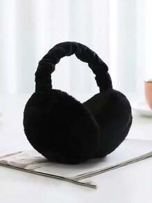 1pc Foldable Plush Ear Muffs, Suitable For Daily Wear