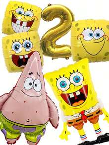 SPONGEBOB Spongebob SquarePants Themed Party! 0-9 Birthday Numbers, Customize Your Exclusive Birthday Or Anniversary, Decoration, Christmas, Valentine's Day, Carnival, Easter And Other Theme Festival On-Site Decoration Home Decor Christmas Decorations Room Decor