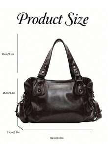 [ US-Based Shipping ] Retro Tote Spacious Work Travel Everyday Essentials Handbag, Vintage Large Capacity Handbag Casual Tote Bag, ‌Vintage Large Capacity PU Leather Shoulder Bag For Women, Vintage PU Messenger Shoulder Bag, Women Casual Tote Bag & Wallet,City Bowling Bags Y2k Streetwear Women's Leather Tote Bag Preppy Cute Purse,Bohemia Style Bag For Women, New Fashion Classic Versatile Commuter Solid Color Shoulder Bag Handbag Wallet, Zipper Opening Ladies Bag, Suitable For Shopping, Travel With, Purses And Bags Women Black Purse Bags For Women Beach Bag Halloween Tote Bags For Women Travel Essentials Clear Bag Bolsos Para Mujer Clear Purse Handbags For Women School Bag Crossbody Bags For Women New Fall Fashion Women Totes Bags For Women Carteras Para Mujer Purses For Women Brown Purse Backpack Work Bag Lunch Bag For Women Back To School - 彩色 - 查看 7