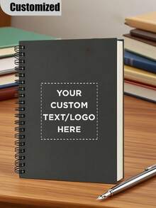 1 pieza Cuaderno en blanco personalizado con espiral, cubierta blanda personalizable, libreta de bocetos, adecuado para el hogar, la oficina y el estudio, cuaderno personalizado A5/B5, diario personalizable, perfecto para reuniones, diarios y regalos (cumpleaños o Navidad) - Multicolor - Ver 2