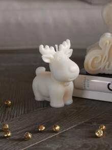 Christmas Elk Deer Silicone Candle Molds, Cute Reindeer Soap Mold, DIY Xmas Theme Resin Mould For Home Party Decoration, Christmas Eve Party Decoration And Holiday Gift