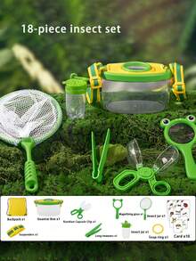5件套儿童昆虫捕捉套装 - 包含昆虫捕捉器、蝴蝶网、镊子，户外探索套装，适合3-8岁儿童，形状和颜色随机，安全捕捉昆虫，保护儿童双手。