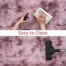 Soft Fluffy Shag Throw Area Rug, 2x4 Black, Non-Slip Bedroom, Hallways, Bedside, Dorm, Living Room - Long Shaggy Rug - 紮染灰紫色 - 查看 6