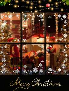 全新 137 片雪花窗贴、白色雪花静电玻璃圣诞装饰、冬季门背景装饰、白色雪花静电玻璃、圣诞玻璃窗 - 圣诞窗贴雪花圣诞装饰圣诞窗贴节日窗贴冬季装饰雪花窗贴、圣诞装饰、冬季门背景装饰、白色雪花静电玻璃