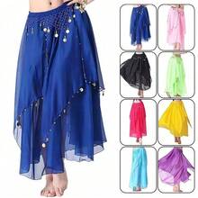 Belly Dance Costume Skirt, Belly Dance Undergarment, Stage Performance Skirt, Belly Dance Practice Grand Skirt - Sapphire - 查看 4