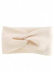 1pc Women's Simple Solid Color Elastic Knitted Sweatband, Versatile Twist Headband For Outdoor Sports, Fitness, Casual, Gift Hair Accessories Workout Hair Bands Autumn Winter Head Scarf Fall Head Band For Vacation Outfits Woman