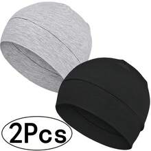 2-Packs Skull Caps For Men Women, Beanies Lightweight Beanie Sleep Hats Breathable Helmet Liner Lightweight Sleeping Cap For Chemo Hair Loss