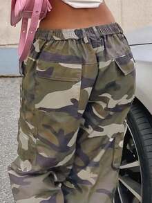 Pantalones Vaqueros Rectos con Estampado Camuflaje - Corte Medio, Diseño Militar y Lavado Clásico - Verde militar - Ver 3