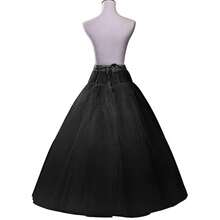 A-Line Hoopless Petticoat Crinoline 4 Layers Underskirt Slips For Wedding Dress Plus Size-829450 - Đen-xl - Xem 3