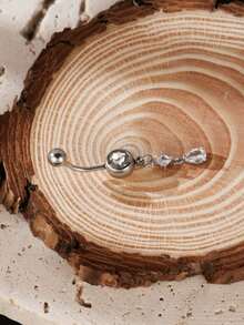 1 chiếc nhẫn rốn đính đá Cubic Zirconia hình ngôi sao thanh lịch, dành cho phụ nữ hàng ngày, tiệc tùng, trang sức cơ thể - Bạc - Xem 8