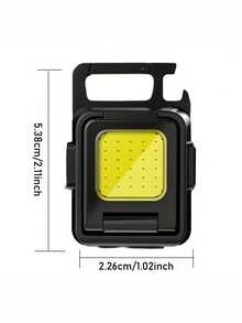 Keychain Light Mini LED Flashlight, Multifunctional USB Rechargeable Work Light, With Built-In 800mAh Battery Fishing Emergency Flashlight - Black - View 8