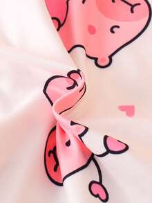 Girls Dress Nightdress White Cute Cartoon Print Long Girls Pajamas Sweet Ruffles Casual And Comfortable Girls Home Clothes