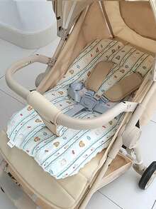 1pc Baby Stroller Pad, Soft Plush Beanbag Seat Cushion, Infant Carriage Cotton Mat, Bassinet Bed Pad, Safety Car Seat Liner, Reversible