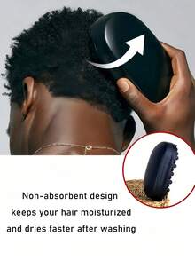 1件套专业理发美容套装 - 理发和胡须护理必备用品 - 包括耐热造型梳、胡须修剪器、清洁刷、柔软尼龙刷毛胡须刷和颈部除尘掸 - 黑色 - 查看 5