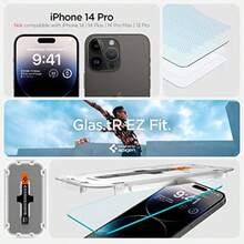 TLL  Tempered Glass Screen Protector [GlasTR EZ FIT] Designed For IPhone 14 Pro [Case Friendly] Sensor Protection 2 Pack2574 - As Pic - View 3