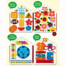 忙碌板蒙特梭利幼儿玩具，教育学习感官忙碌书，ActivToddler 女孩飞机汽车旅行玩具教育安静书 - 彩色 - 查看 4